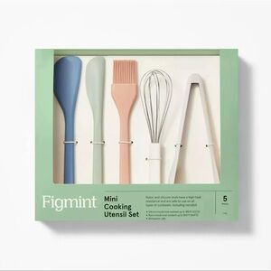 NEW Figmint 5pc Silicone Mini Kitchen Utensil Set Multicolor NIB